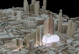 Photo:1:1000 Masterplan model of the Goodsyard proposal